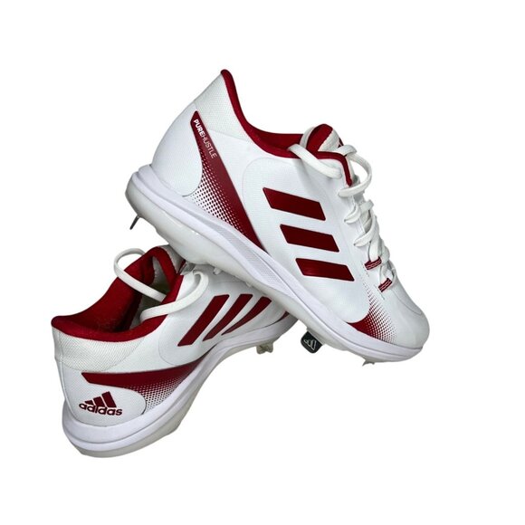 Adidas PureHustle 2 Womens Softball Cleats White/Red Size 7.5 - Picture 6 of 12